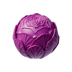 Obraz premium A vibrant purple cabbage, isolated on a pure white background. Perfect for showcasing this nutritious vegetable in a culinary or nutritional context. The image is ideal for food photography,