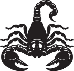 Scorpion Black Silhouette Vector, Desert Insect Clipart & Zodiac Design Element