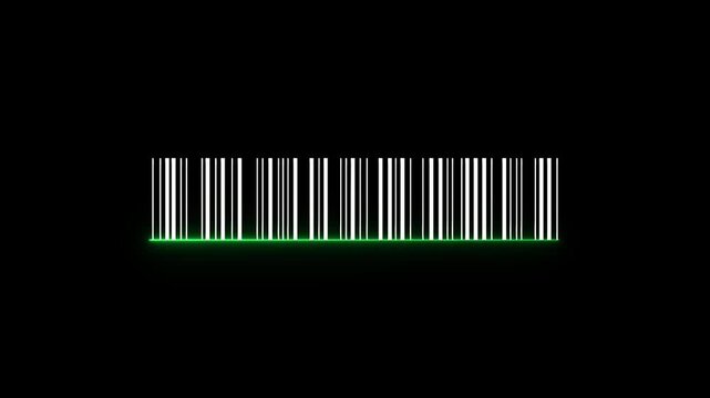 Laser beam barcode scanner 4k video. barcode being scanning. close-up of a barcode scan. animation