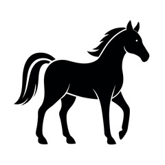 Horse silhouette outline vector icon. refined line art vector for classic animal illustrations.