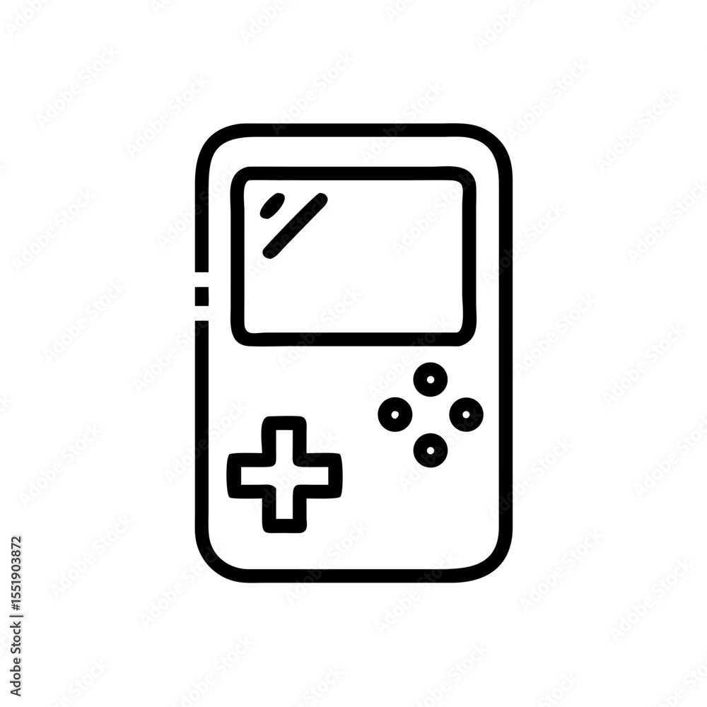 Poster handheld game console isolated on white background