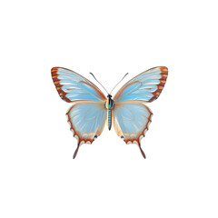 Obraz premium Elegant Light Blue Butterfly with Brown and Teal Accents on Transparent Background
