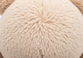 Fototapeta premium Gentle Beige Furry Surface. Macro shot highlighting the luxurious texture of creamy, warm faux fur. This image conveys feelings of coziness, safety, and childhood innocence.
