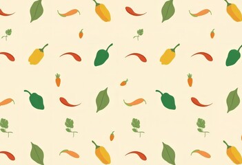 Whimsical Vegetable Pattern with Creative Shapes