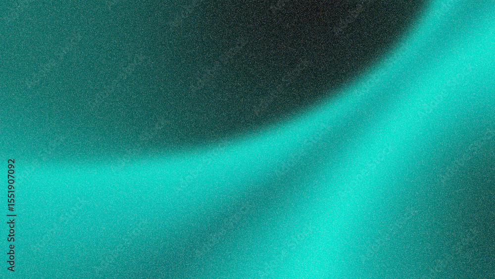 Poster abstract teal gradient background with smooth flowing curves, creating a serene and calming atmosphe