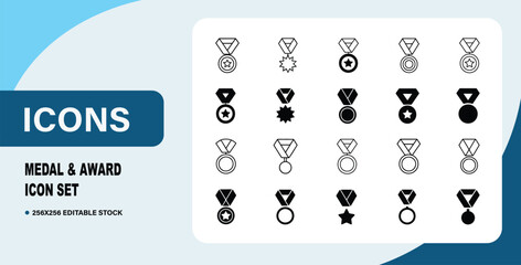 Medal and Award Icon Set bundle