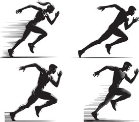 Race Wining Celebration Silhouette