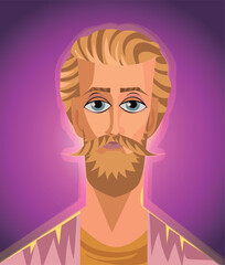 holy metaphysics saint with purple aura