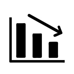 declining graph icon vector illustration