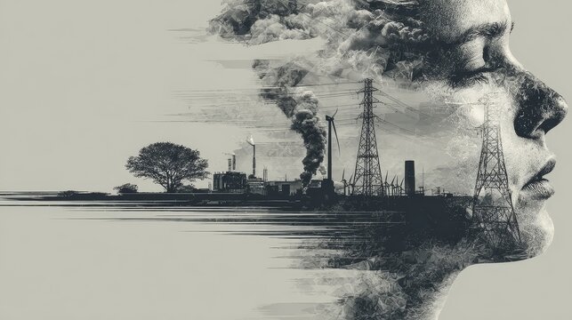 Electrical Engineer a haunting portrait of a woman's face, rendered in