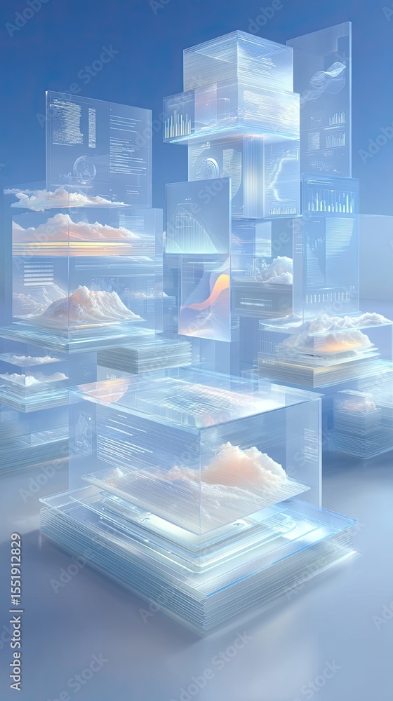 Poster abstract high-tech data server visualization
