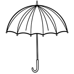Minimal Color Umbrella Line Vector