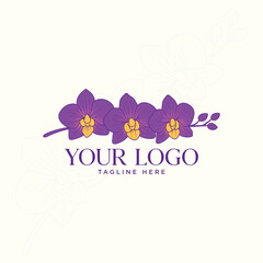 Colorful Orchid Flower Branding Icon