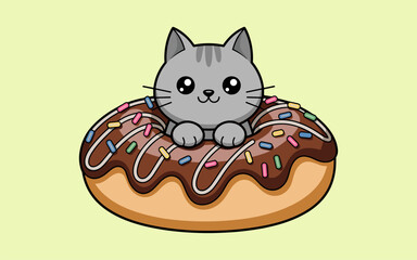 Donut vector design, vector illustration, Donut design, silhouette style.
