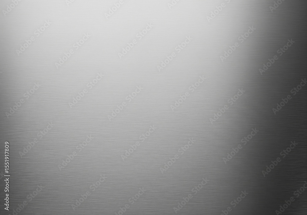 Poster brushed metal texture background. this gleaming metallic surface features a subtle gradient and fine