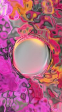 Video vertical hermoso con un c&iacute;rculo central que permanece rodeado de colores gelatinosos alegres