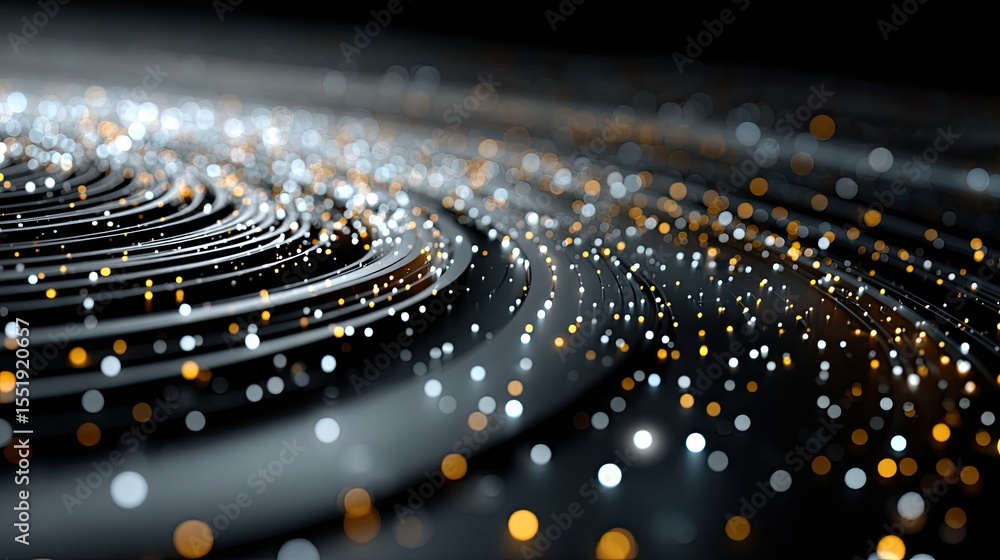 Aufkleber abstract technology background with glowing circular particles