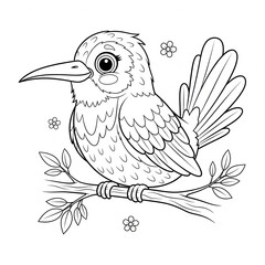 Safari Adventure Awaits! Printable Bird Outline for Coloring Books