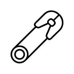 Black Paper Clip Icon Silhouette on White Background, Minimalist Office Attachment Symbol for Documents, Email, Links, and Stationery Interfaces