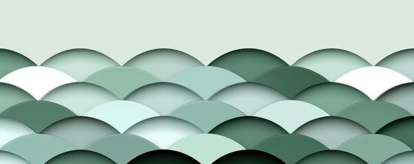 Abstract Wave Pattern in Shades of Green and Aqua for Design Use