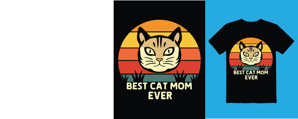 Proud Cat Mom Cute Pet Lover T-Shirt Vector Design.

