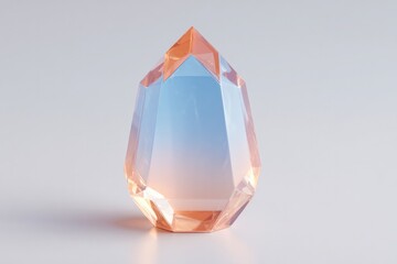 low poly energy crystal with prism shape and gradient surface