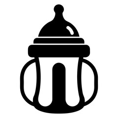 Baby bottle and feeder vector art illustration