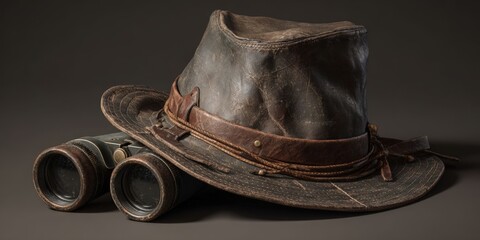 Explorer Hat and Binoculars for Adventure and Exploration