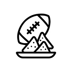 Football with nachos icon with transparent background celebrating Super Bowl snacks and game day party fun
