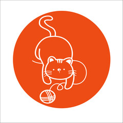Obraz premium MASCOTAS ICONOS GATOS KITTY CAT LOVER SIGNOS LOGOS LOGOTIPOS MARCA GRAFICA