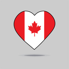 Obraz premium Canadian Flag Heart A Symbol of Love and Patriotism