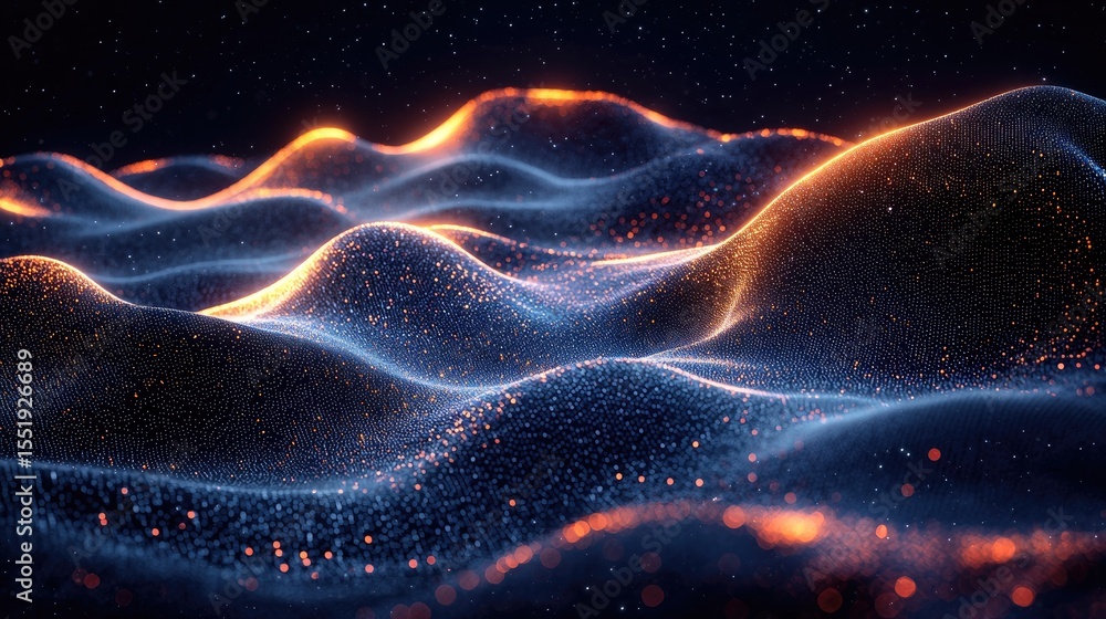 Poster abstract wave flow pattern in ai concept