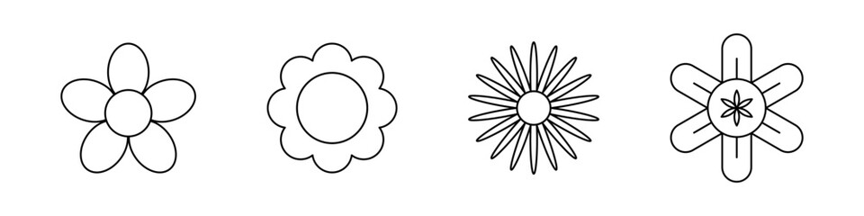 Obraz premium Flower icons set Vector illustration isolated on white background. Flower simple icon.