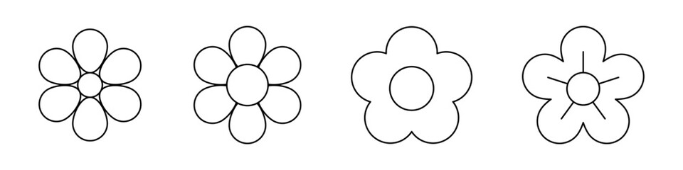 Flower icons set Vector illustration isolated on white background. Flower simple icon.