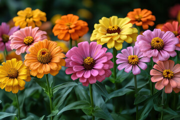 Colorful flowers in a garden.