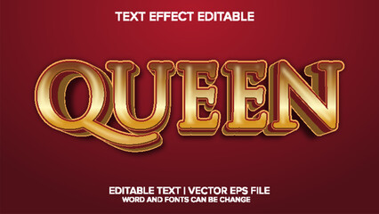 queen text effect vector editable