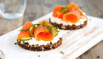 Elegant Smoked Salmon Canapés - Gourmet Appetizer Photography
