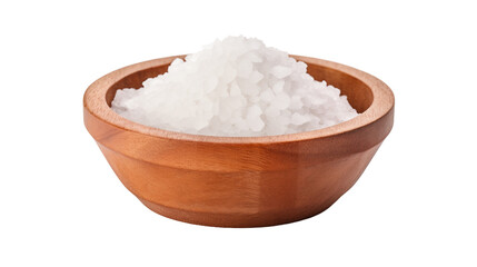 Natural Rock Salt in Wooden Bowl, Organic Coarse Sea Salt for Cooking, Pure White Salt Crystals in Bowl, Himalayan Salt, Coarse Salt, Sea Salt