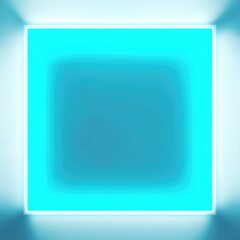 Bright Cyan Rectangle Glows Against Stark  isolated on a transparent background