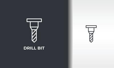 Drill Bit Vector, Icon Or Logo Sign Isolated Symbol Illustration