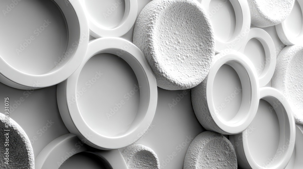 Aufkleber abstract white circular pattern with textured circles