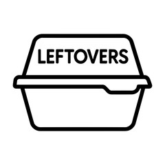 Leftovers container icon with transparent background representing food storage and meal preservation
