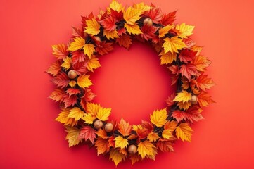 Vibrant Autumn Wreath Display