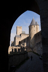 View of historic Carcassonne Castle in France
