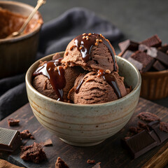 Chocolate Fudge Brownie Ice Cream A rich chocolate ice cream scoop packed with fudge and brownie chunks