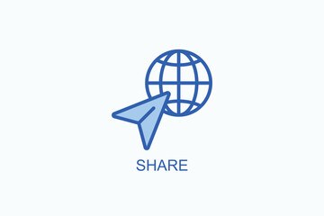 Share Icon Or Logo Isolated Vector Illustration