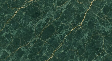 Dark Green Marble Texture with Golden Veins Seamless Pattern Background