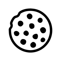 Chocolate chip cookie icon with transparent background representing kid’s menu and bakery section treats

