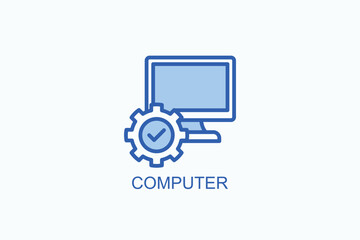 Computer Icon Or Logo Isolated Vector Illustration