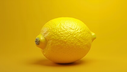 Yellow Lemon on Yellow Background